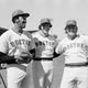 Rick Wise (c.), seen here in a Red Sox uniform, was a two-way juggernaut for the Phillies in 1971 when he threw a no-hitter and belted two home runs in the same game.